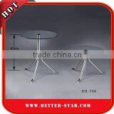 Stylish Round Tempered Glass Stainless Steel Tea Table thumbnail-4