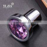 1 1/9 Inch Zinc Base Chrome Plated Amethyst Glass Knob thumbnail-1