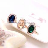 18K Gold Color Rings With Blue Gemstone 3gram Gold Ring thumbnail-4