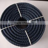 3-strand twist black color PP tugboat rope