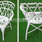 White Outdoor Furniture Kids Table and Chair Set Cast Aluminum Patio Sets thumbnail-4