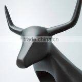 Resin Matt Black Interior Decorative Bull Statue thumbnail-6