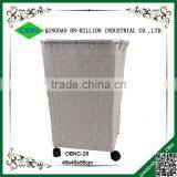 Rolling Cheap Strong Metal Frame Nylon Laundry Basket With Wheels thumbnail-2