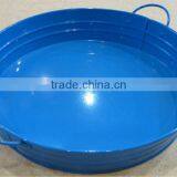 Round Galvanized Zinc Metal Serving Tray/ Party Tray thumbnail-4