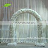 GNW 8ft White Metal Wedding Arch With Cherry Blossom Flowers for Sale as Wedding Backdrop Decoration thumbnail-4