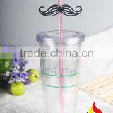 Eco-friendly 16oz Double Wall Clear Plastic Tumbler With Lid For Juice thumbnail-2