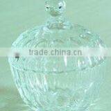 2014 New Design Fancy Clear Glass Candy Bowl/sugar Jar With Lid