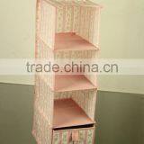 Four-Layer With One Drawer Floral Print Non-Woven Fabric Container thumbnail-1
