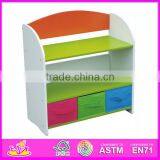 2015 New Kids Wooden Storage Rack,popular Storage Rack and Wooden Bin Organizer Toy Storage Rack With 12pcs Plastic Bins W08C039 thumbnail-6