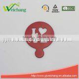 WCTS408 Durable 18/0 Powder Coating Cappuccino Coffee Art Template Coffee Stencils Love Heart Shape Coffee Stencil, Food Grade thumbnail-1