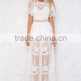Guangzhou Clothing Factory Women Maxi Dress Latest Design Lace Dress thumbnail-4