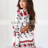 Custom Fashion Floral Print Two Piece Set Women Clothing Sexy Crop Top and Short Suits thumbnail-3