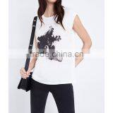 Wholesale Women Latest Round Neck Short Sleeves Front-printed Jersey T-shirt(DQE0158T) thumbnail-4
