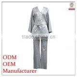 Fancy Tailor Silver Color Woman Suit With Piping Sleeve and Tie for Office thumbnail-1