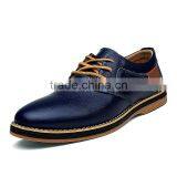 Dark Blue Genuine Leather Men Business Casual Shoes Fashion Best Quality, Lace up Relaxation Leather Shoes Men Fashion Style thumbnail-3