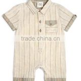 3 months to 18 months Linen Cotton Stripe Boys Rompers