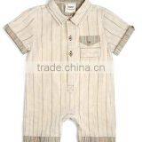 3 Months to 18 Months Linen Cotton Stripe Boys Rompers thumbnail-1