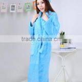 Popular Warm Extra Long Robes Blue Cotton Terry Bath Robes For Mens & Womens thumbnail-2