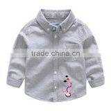 S33473W Hot Sale Children Boys Shirts Cotton 100% Solid Kids Embroidery Shirts thumbnail-3