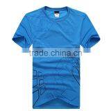 Blue White Short Sleeve Blank T-shirt Custom T Shirt Printing Silk Screen thumbnail-1