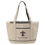 Boat Accent Tote Bag - Features a Full Top Zipper Closure, Front Open Pocket and Comes With Your Logo. thumbnail-2