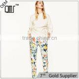 Custom Design Female Fitted Cotton Multicoloured Floral Dress Pants thumbnail-1