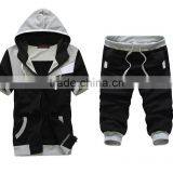 Custom Latest Design Men's Sports Set Hoodies Zipper Short Sleeve Tracksuits thumbnail-4