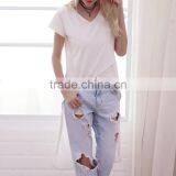 Sleeve Women's Long Sleeve Short Front Long Back t Shirt thumbnail-1