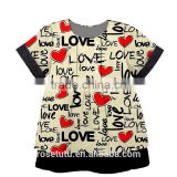 The latest style heart to heart with the heart of the small girls cotton short sleeve wholesale
