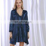 Comfortable Women Satin Lingerie Sexy Lace Night Silk Robe Sets thumbnail-2