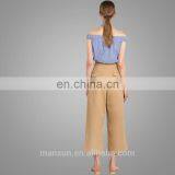 2017 OEM Srevices Girls Simple Clothing Comfort Khaki Pleated Plus Trousers Wholesale thumbnail-4