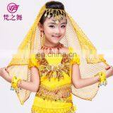 P-9055 120D Chiffon Chiffon Glittery Children Kids Belly Dance Head Veil Scarf thumbnail-5