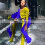 Plain Loose 2 Pieces Drawstring Jogger Stacked Sweatpants Women Causal Color Matching Hoodie Set thumbnail-7