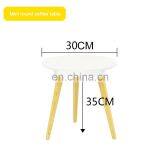 Triangles and Round White Solid Wood Side Coffee Table Modern Nordic Oval Oak Coffee Table for Office and Home thumbnail-7