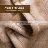 100%Polyester Solid Camel Color Plain Dyed Plush Fleece Throw Blanket in Bulk thumbnail-4