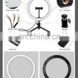 New Arrival 10 Inch Led Selfie Ring Light With Tripod 32 Colors Video Phone Clip Usb Makeup Rgb Ring Light thumbnail-7