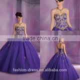 Beautiful Western Sweetheart Neckline With Gold Embroidery Quinceanera Dresses In Purple