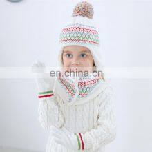 Winter Hat Scarf Gloves Set Girl Boy Earflap Beanie Fleece Warm Kids Autumn Skiing Accessory Outdoor Thermal For Toddler Baby thumbnail-5