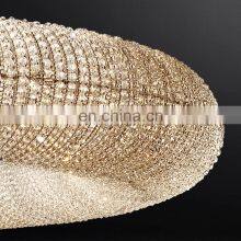 Modern Luxury Large Silver Beaded Circular With Crystal Halo Clear Iron Body Hotels Bedroom Decorative k9 Crystal Chandelier thumbnail-3