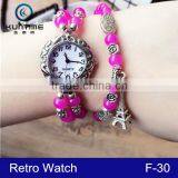Wholesale Vintage Ladies Watch Pendant Retro Colorful Relojes for Women thumbnail-1