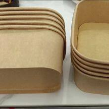 Wholesale Disposable Take Away Food Grade High Quality Factory Eco-friendly Custom Printing Salad Kraft Paper Bowl thumbnail-2