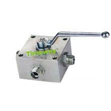 KH3 Series KH3/4-G1/8 G1/4 G3/8 G1/2 G3/4*06 Three-way High Pressure Hydraulic Ball Valve 6000PSI thumbnail-2