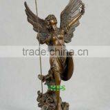 Modern Bronze Angel With Torch Statue