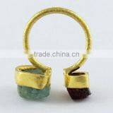 Amazing Rough Aquamarine Garnet Ring, Handmade Silver Jewellery, Online SIlver Jewellery thumbnail-4