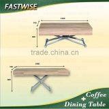 China Wooden Convertible Transformable Coffee Table Dining Table 2in1 for Dining Room thumbnail-3