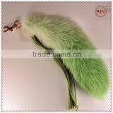 Dyed Color Genuine Fox Tail Keychains With Leather Tassels thumbnail-4
