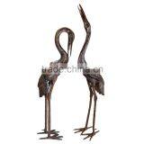 Upright and Preening Sculpture Crane Set thumbnail-1