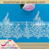 T0162 White Flower Garment Accessories Polyester Applique Lace Trim Embroidery Design thumbnail-2