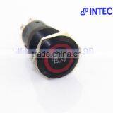 19mm Metal Switch, Aluminum Anode Black Switch, LED and Momentary Switch, With the Character of LAMP