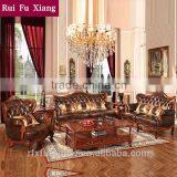 American Antique Style Genuine Leather Solid Wood Sofa Set Design for Living Room Furniture N-253 thumbnail-2